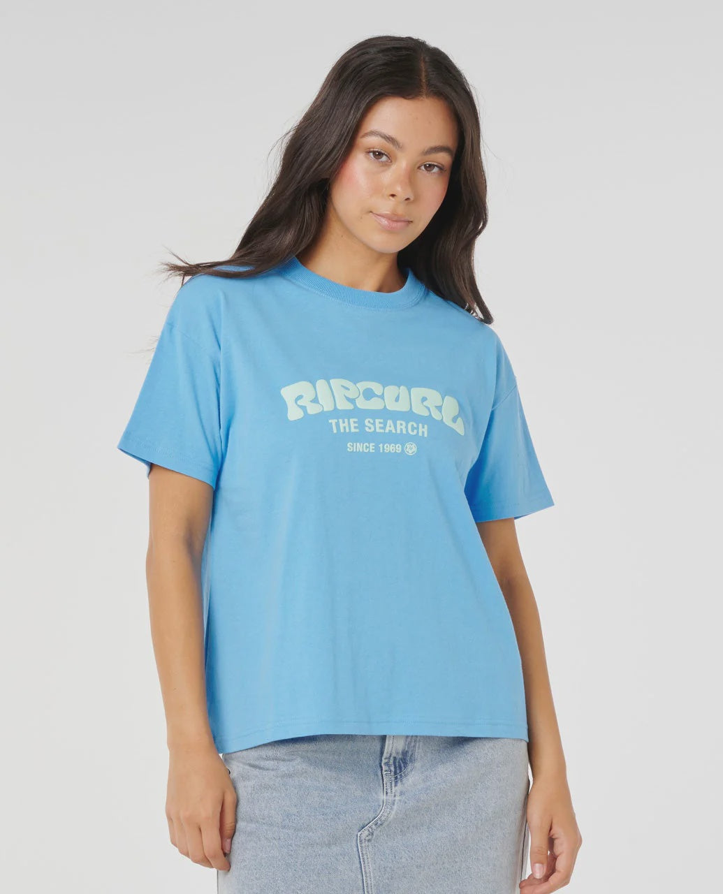RIP CURL SURF PUFF RELAXED TEE - AZURE BLUE