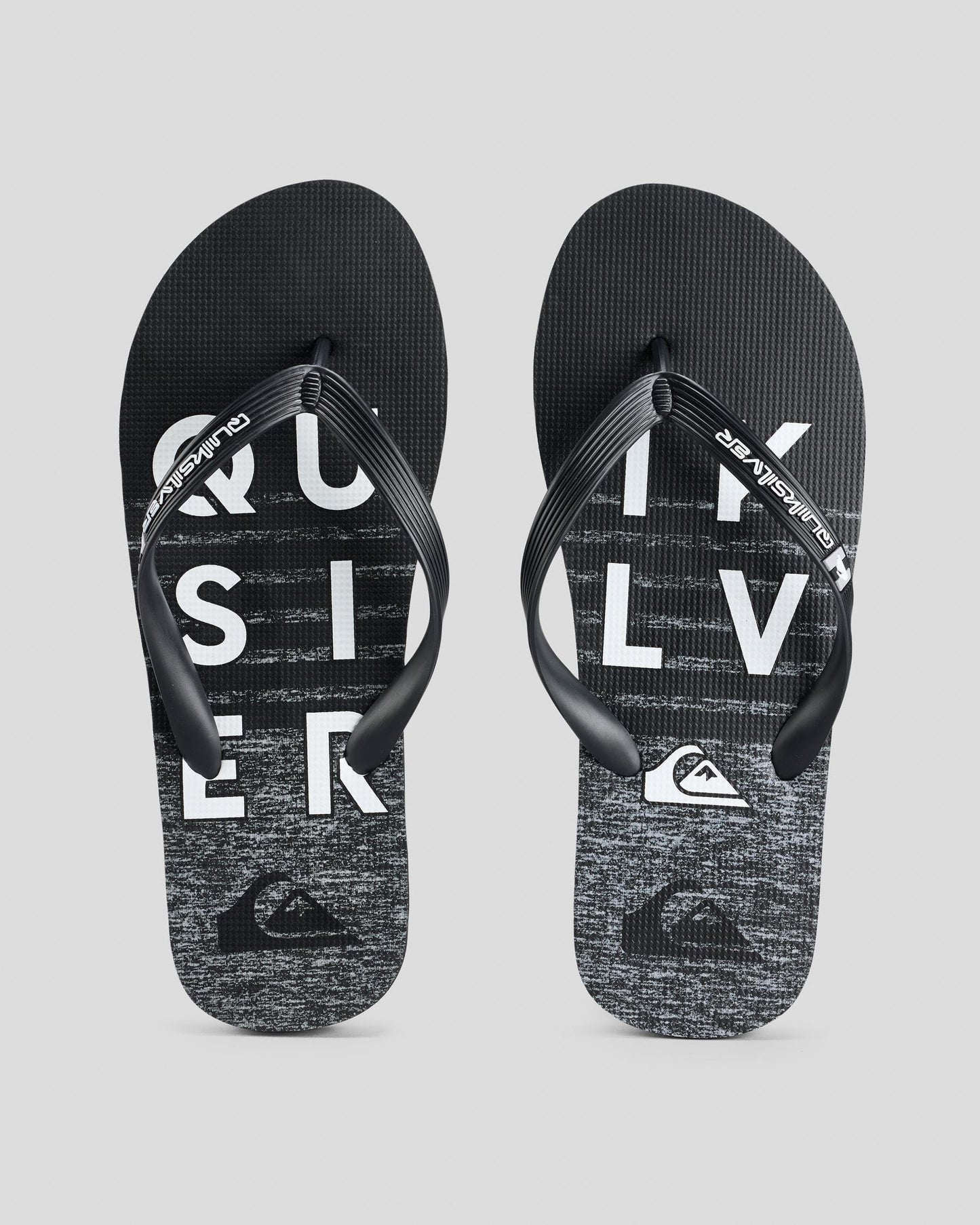 QUIKSILVER MONCATA WORDMARK THONGS - BLACK/GREY