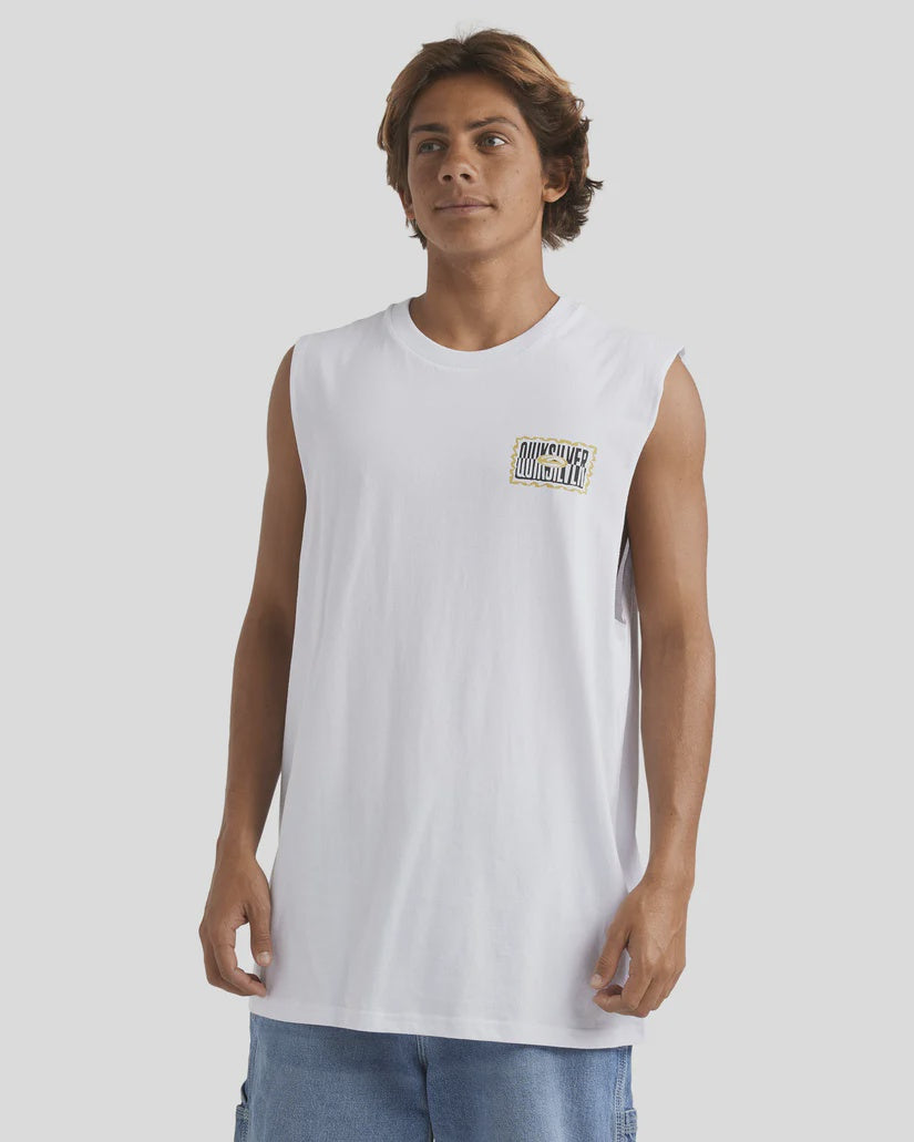 QUIKSILVER TWISTED TIDES MUSCLE - WHITE