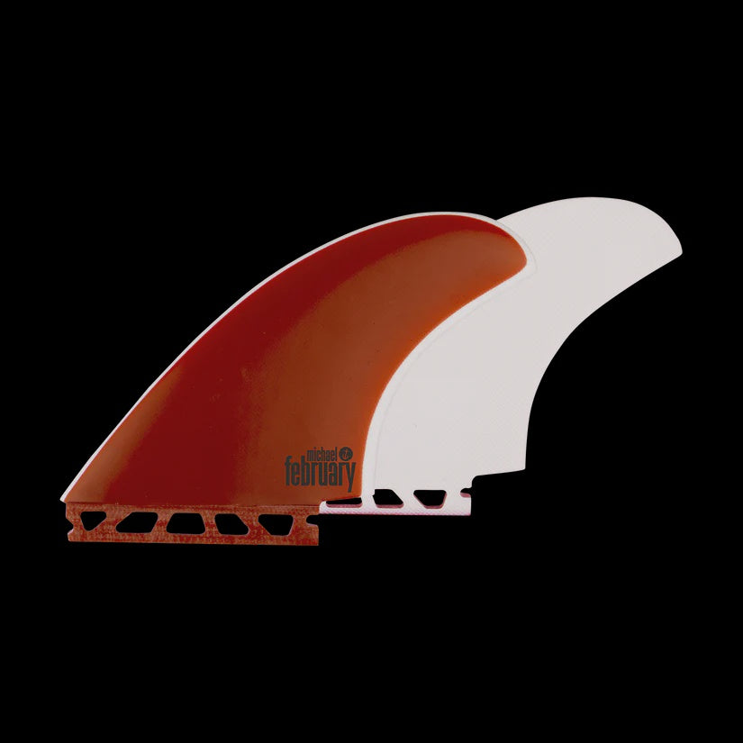CAPTAIN FIN MIKEY FEBRUARY TWIN KEEL RED / WHITE- SINGLE TAB
