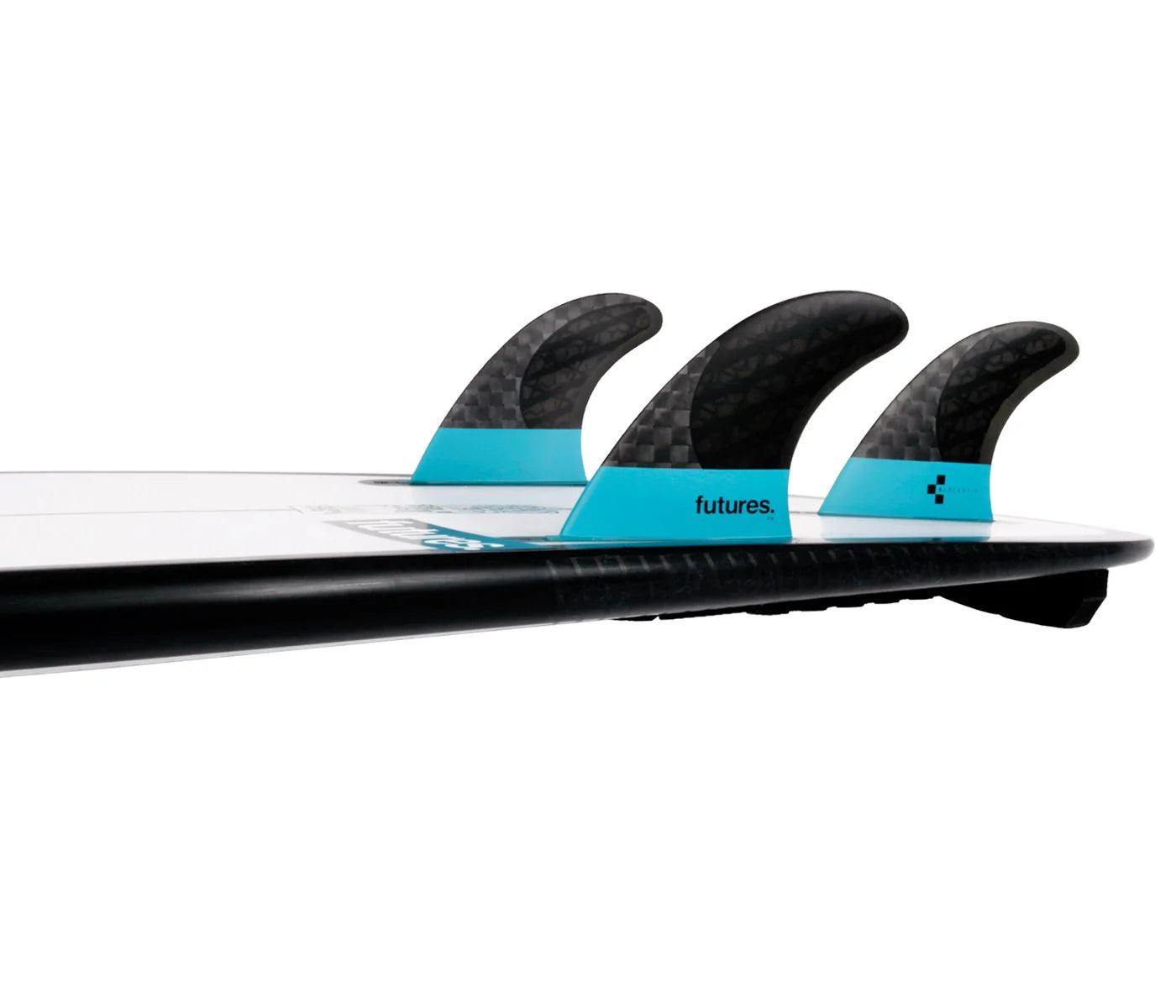 FUTURES F4 SMALL BLACKSTIX THRUSTER SET - TURQUOISE/CARBON