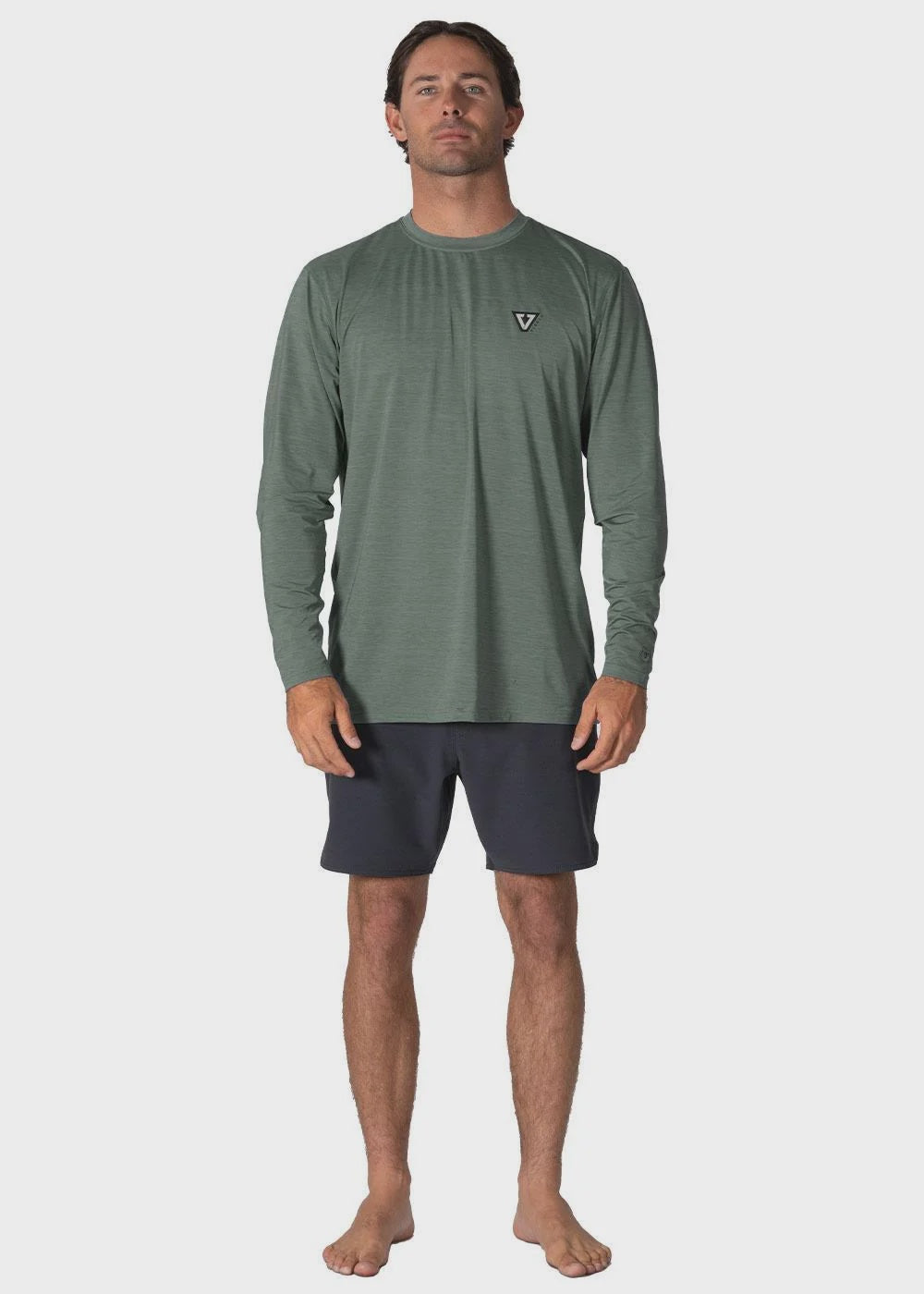 VISSLA TWISTED ECO L/S LYCRA - ARMY HEATHER