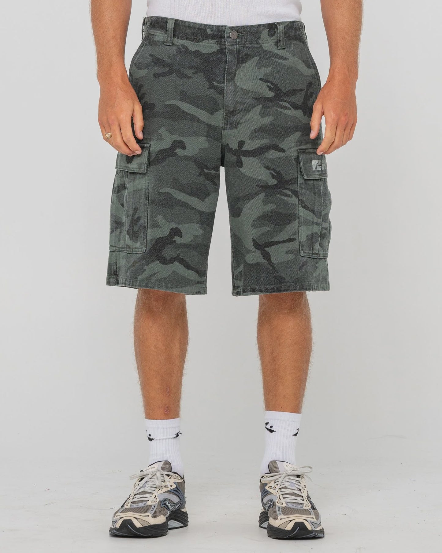 RUSTY MENS CAMMANDO CAMMO CARGO SHORT - OVERDYED CAMO