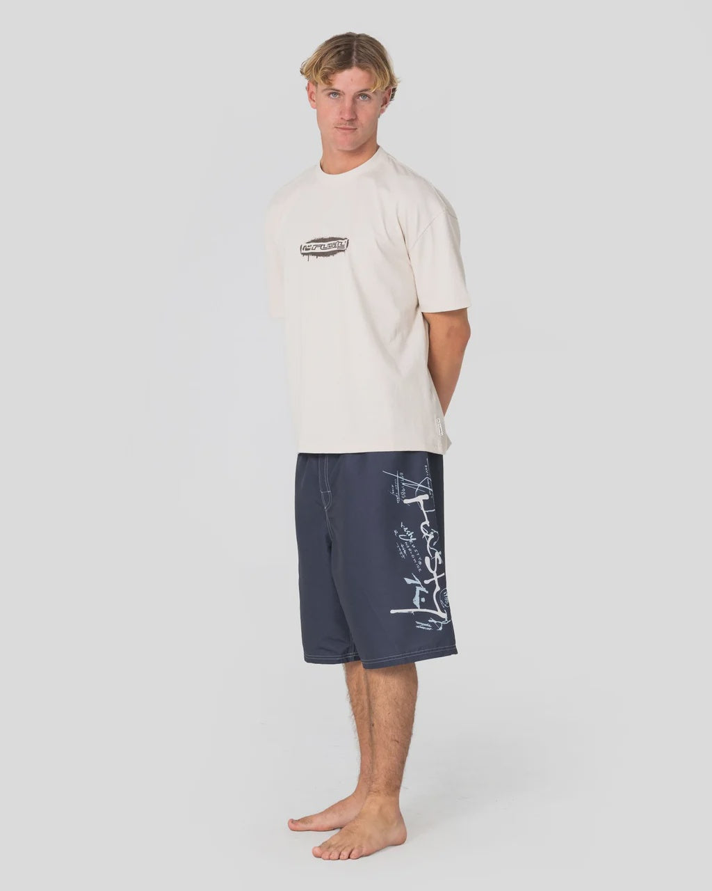 RUSTY MENS CRISIS HYBRID WAIST BOARDSHORT - COAL