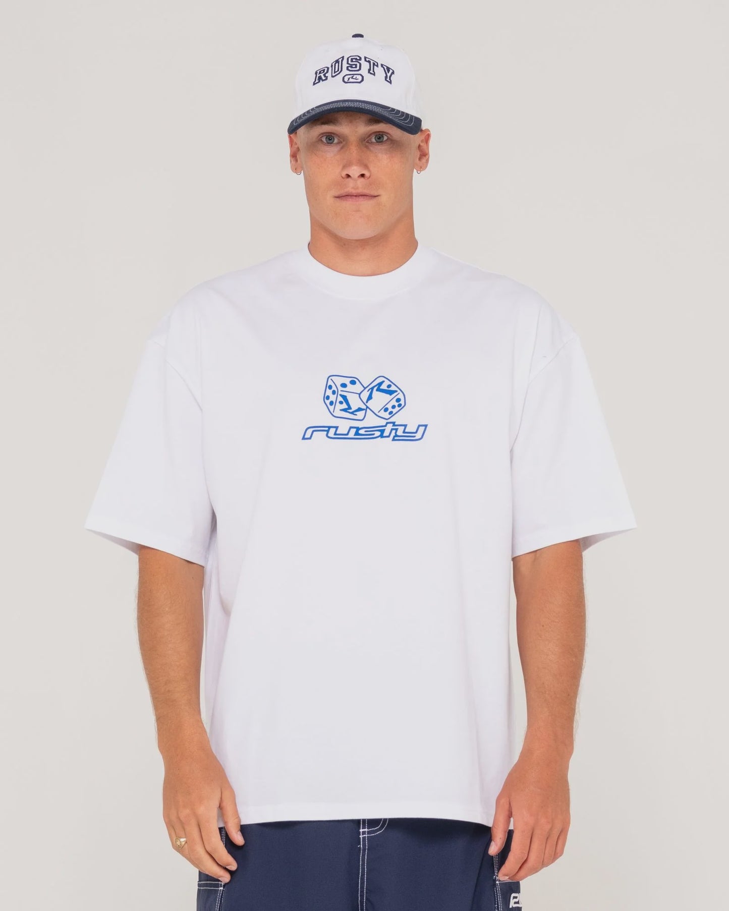 RUSTY MENS DOUBLE OR NOTHING SHORT SLEEVE TEE