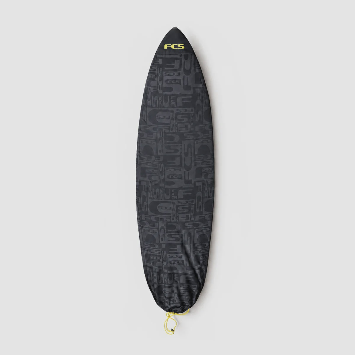 FCS STRETCH SHORTBOARD COVER - BOARD SOCK - BLACK/YELLOW