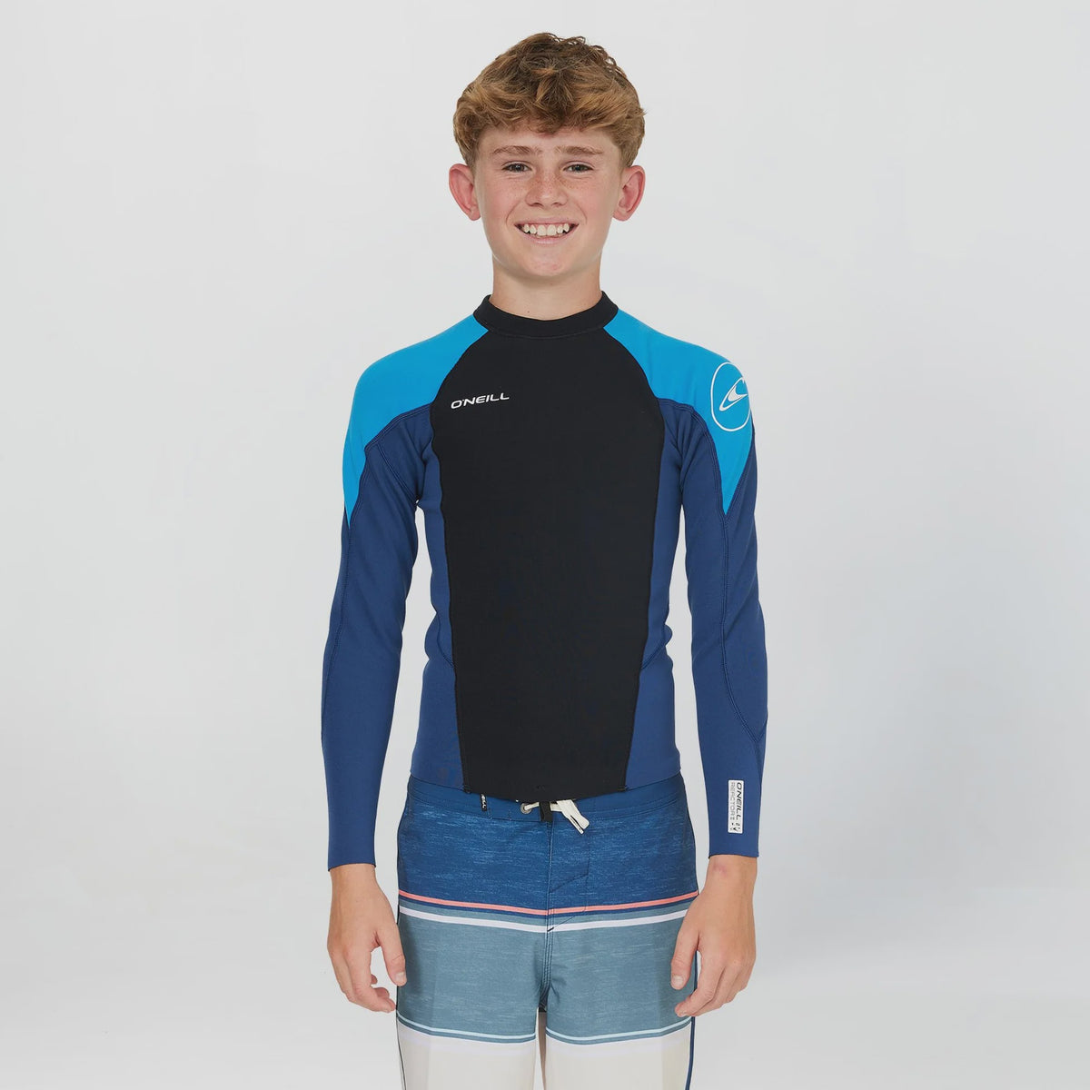 ONEILL BOYS REACTOR II LS CREW 1.5MM WETSUIT TOP - NAVY