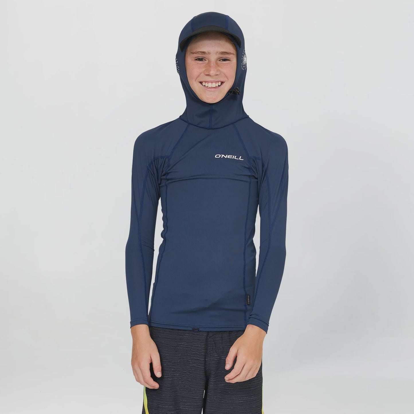 ONEILL YOUTH TRVLR UV LS HOODED RASH VEST - SLATE