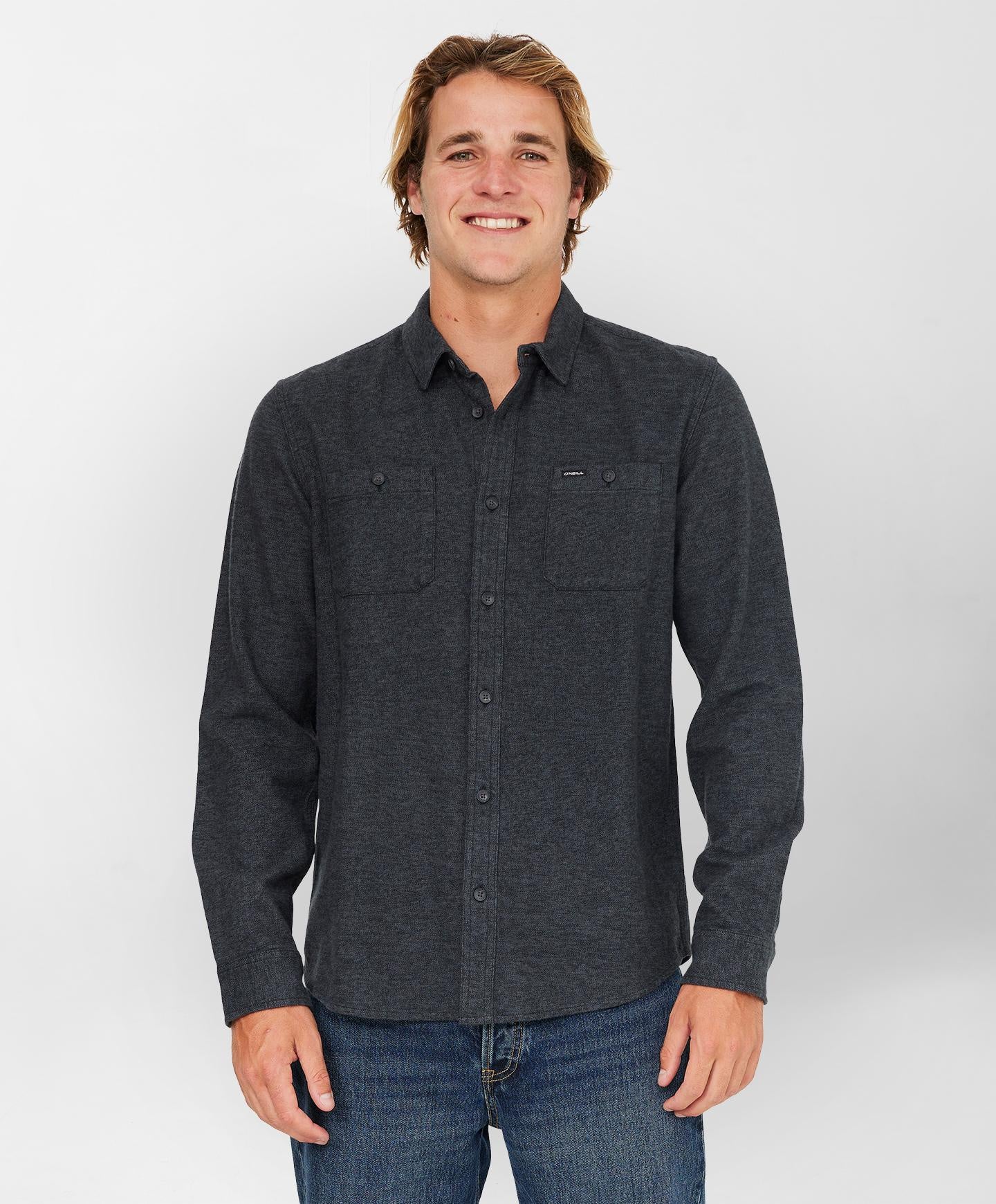 ONEILL BREAKWATER SOLID FLANNEL - BLACK On Sale $65