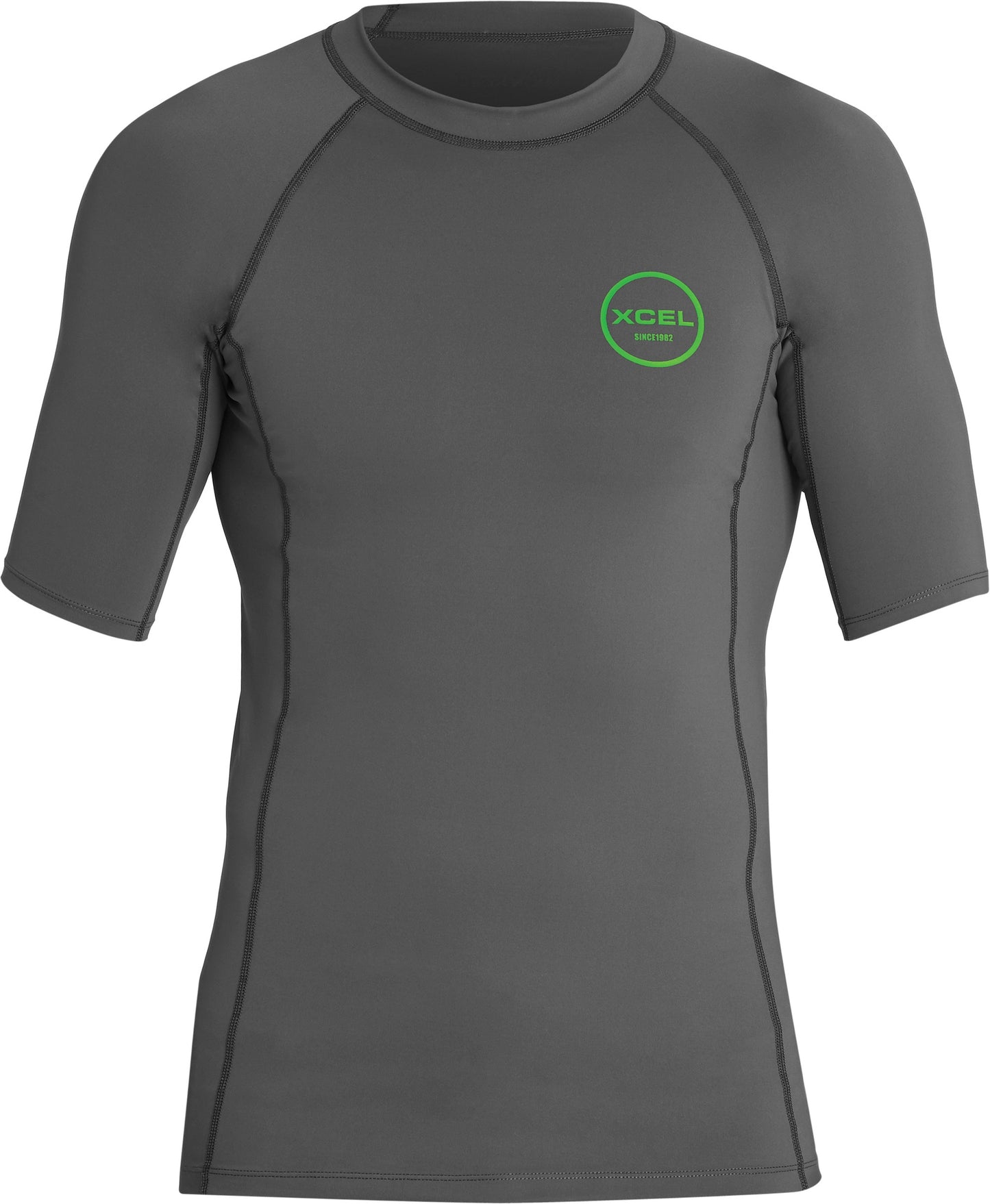 HUNTINGTON MENS S/S UV SHIRT -RASH TOP - GUN METAL
