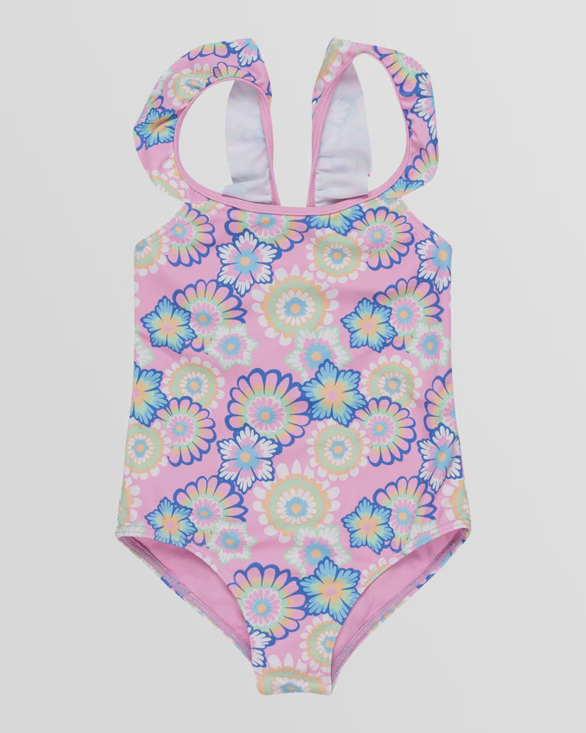 ROXY GIRLS FLOWER PARTY ONE PIECE - LILAC CHIFFON FLOWER PARTY