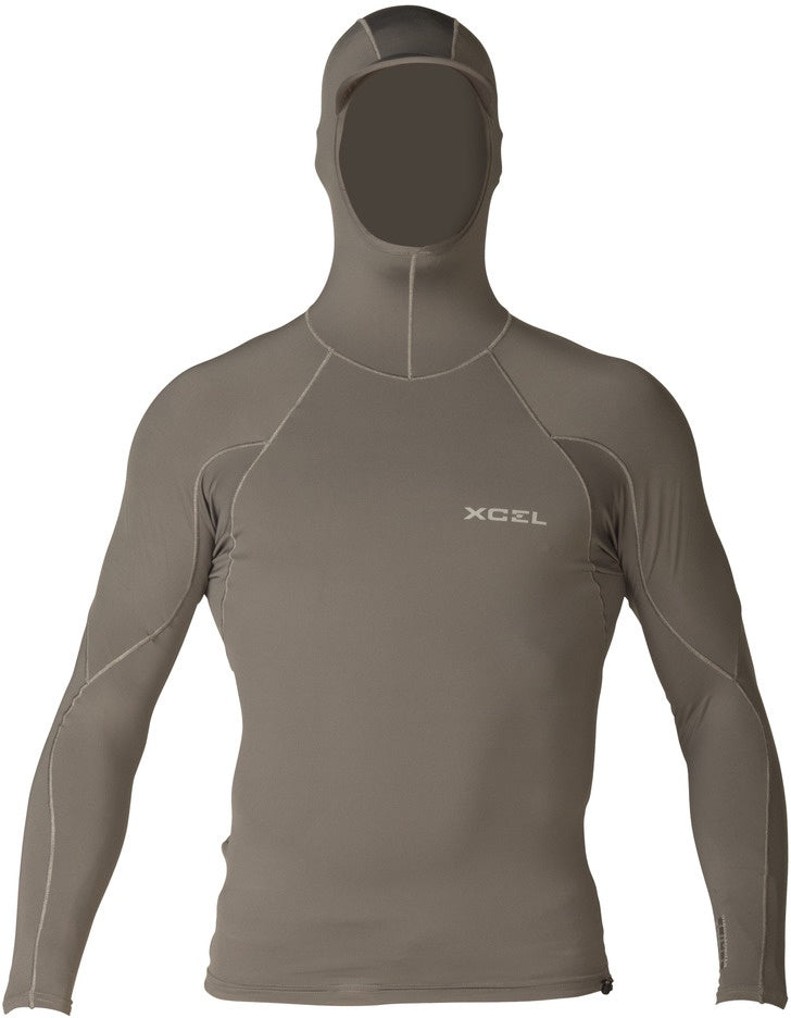 XCEL MEN'S DRYLOCK HYDROPHOBIC L/S HOODIED RASH TOP