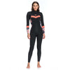 ROXY 3/2 SYNCRO CHEST ZIP GBS WOMENS STEAMER -  BLACK/BRIGHT CORAL