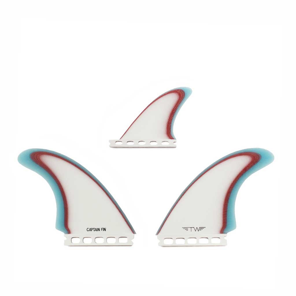 CAPTAIN FIN TYLER WARREN TWIN ESP (SINGLE TAB) - BLUE/RED