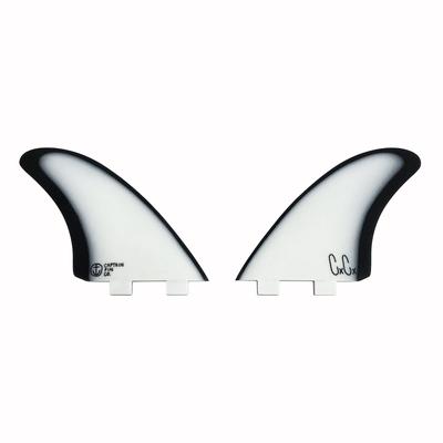 CAPTAIN FIN - CHRISTENSON TWIN FIN ES WHITE/BLACK - (DUAL TAB)
