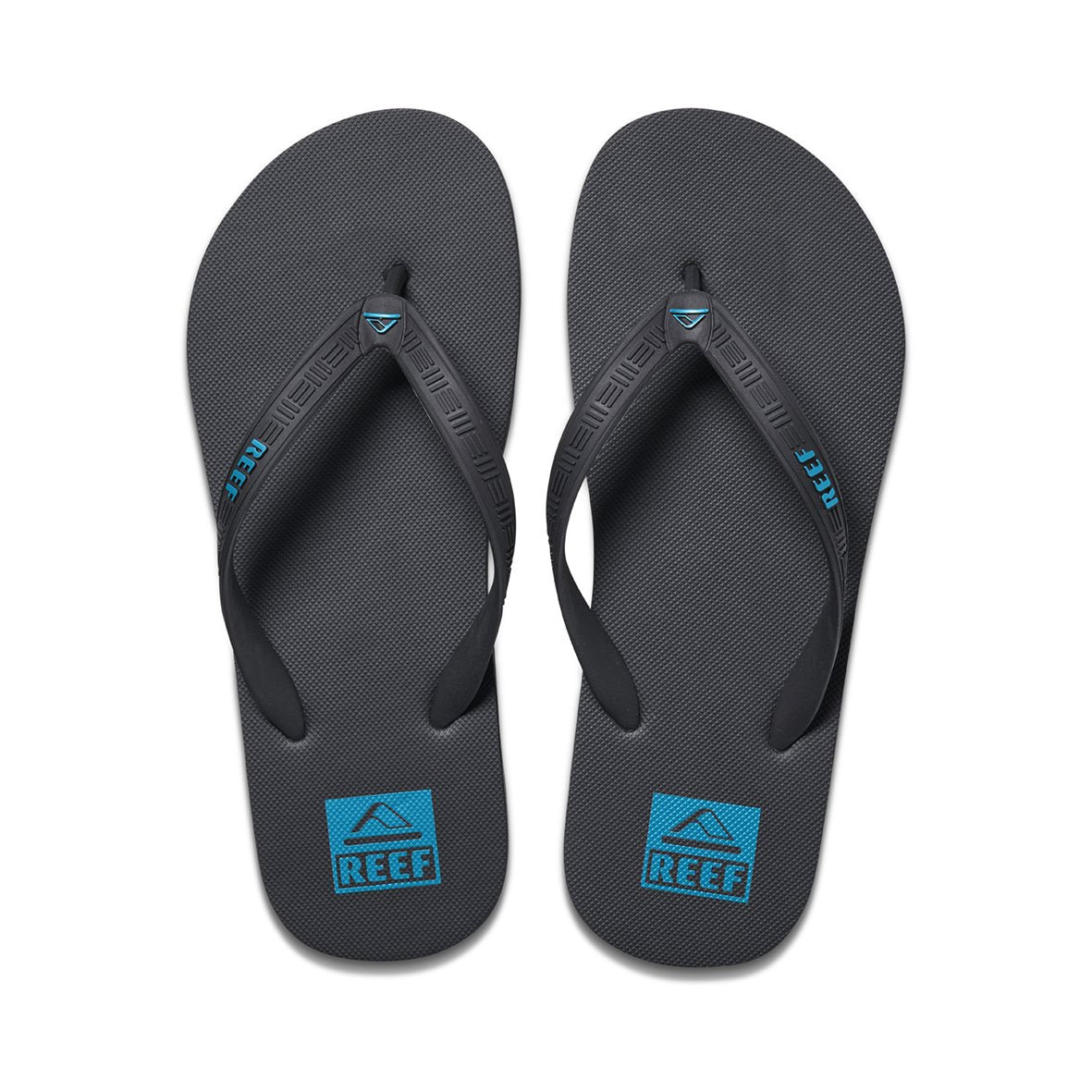 REEF SEASIDE MENS RUBBER THONGS - BLACK/ BLUE STRIPE on sale $15