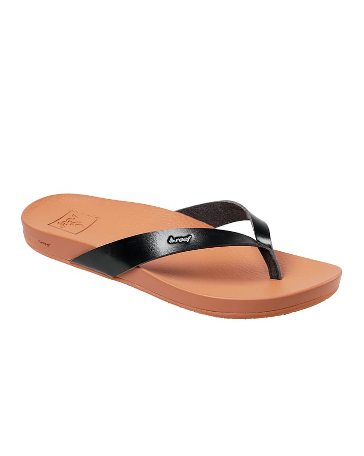 SALE/CLEARANCE REEF WOMENS CUSHION BOUNCE COURT SANDALS - BLACK NATURAL