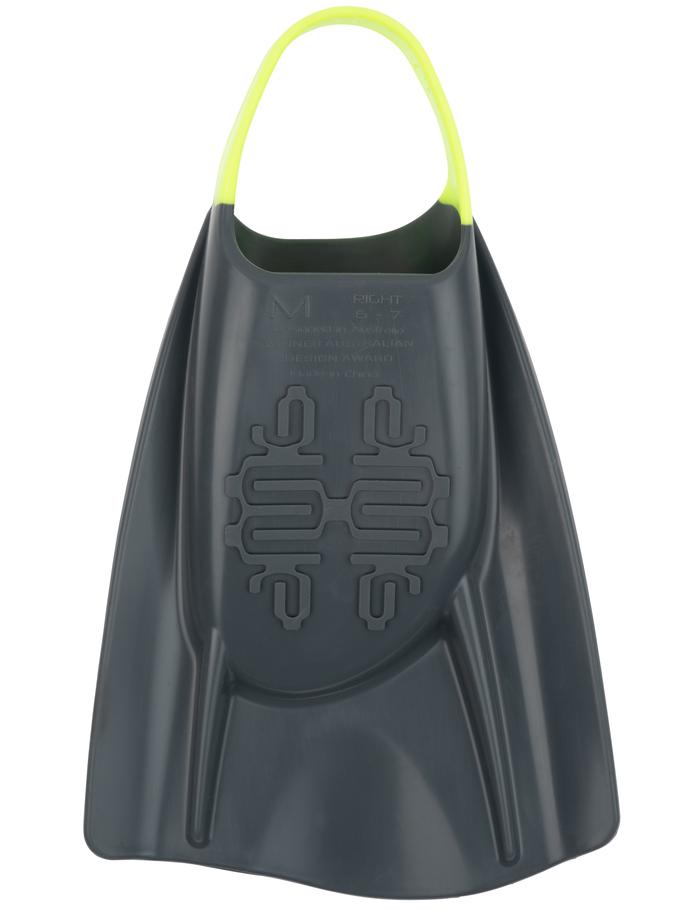 DMC FINS ELITE 1 FINS CHARCOAL / FLURO STRAP