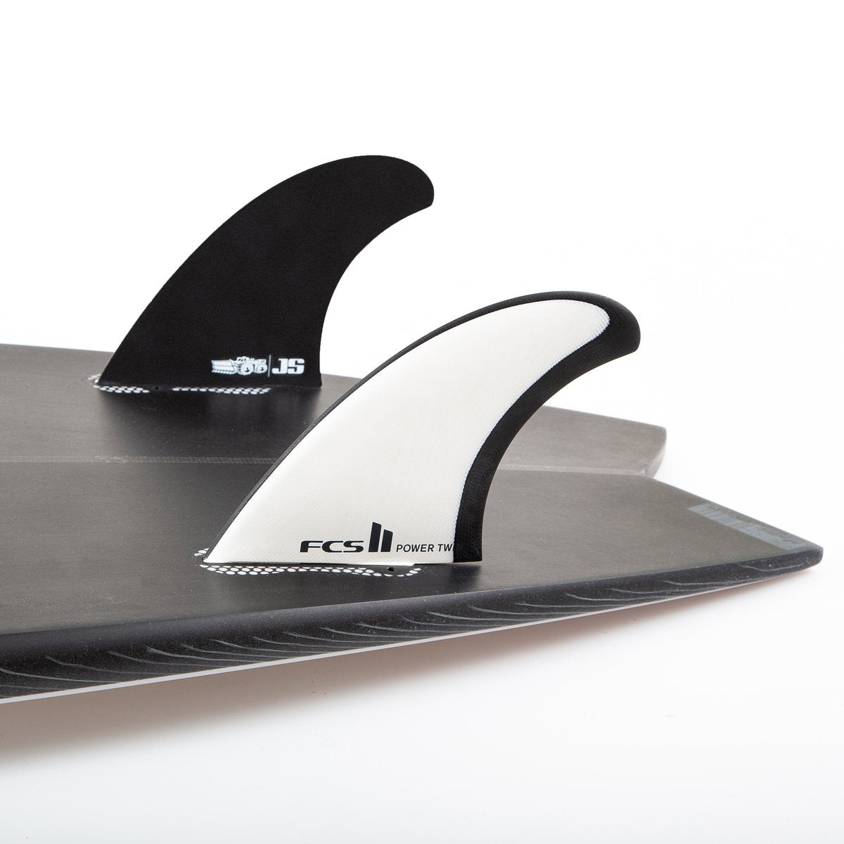 FCS II JS POWER TWIN FIN SET - WHITE/BLACK