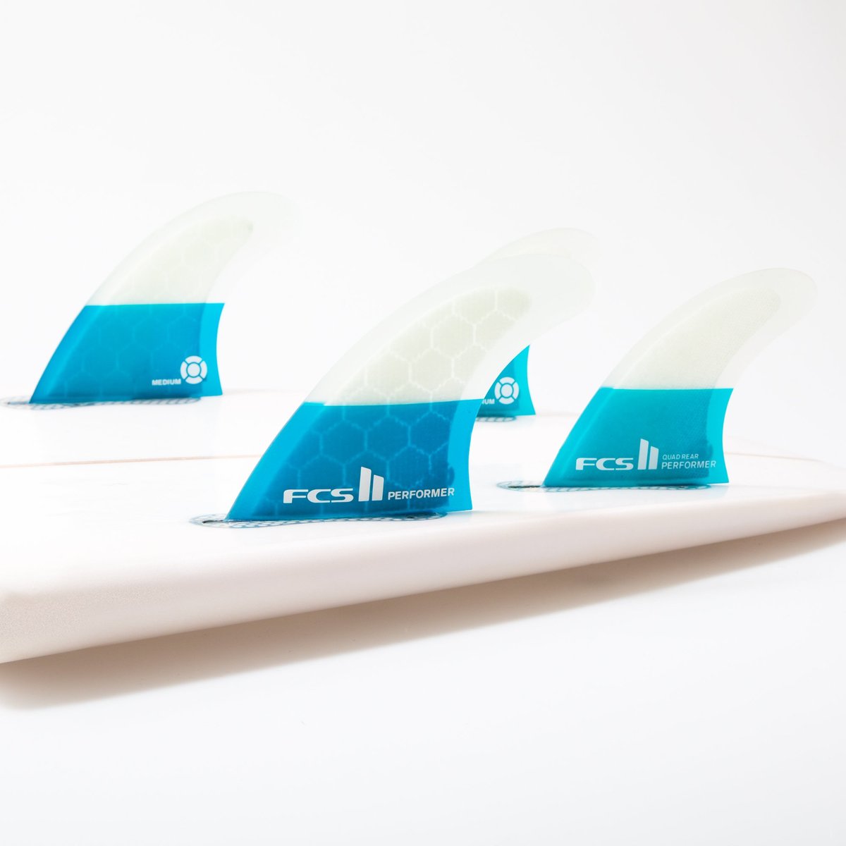 FCS II PERFORMER PC TEAL QUAD - 4 FIN SET