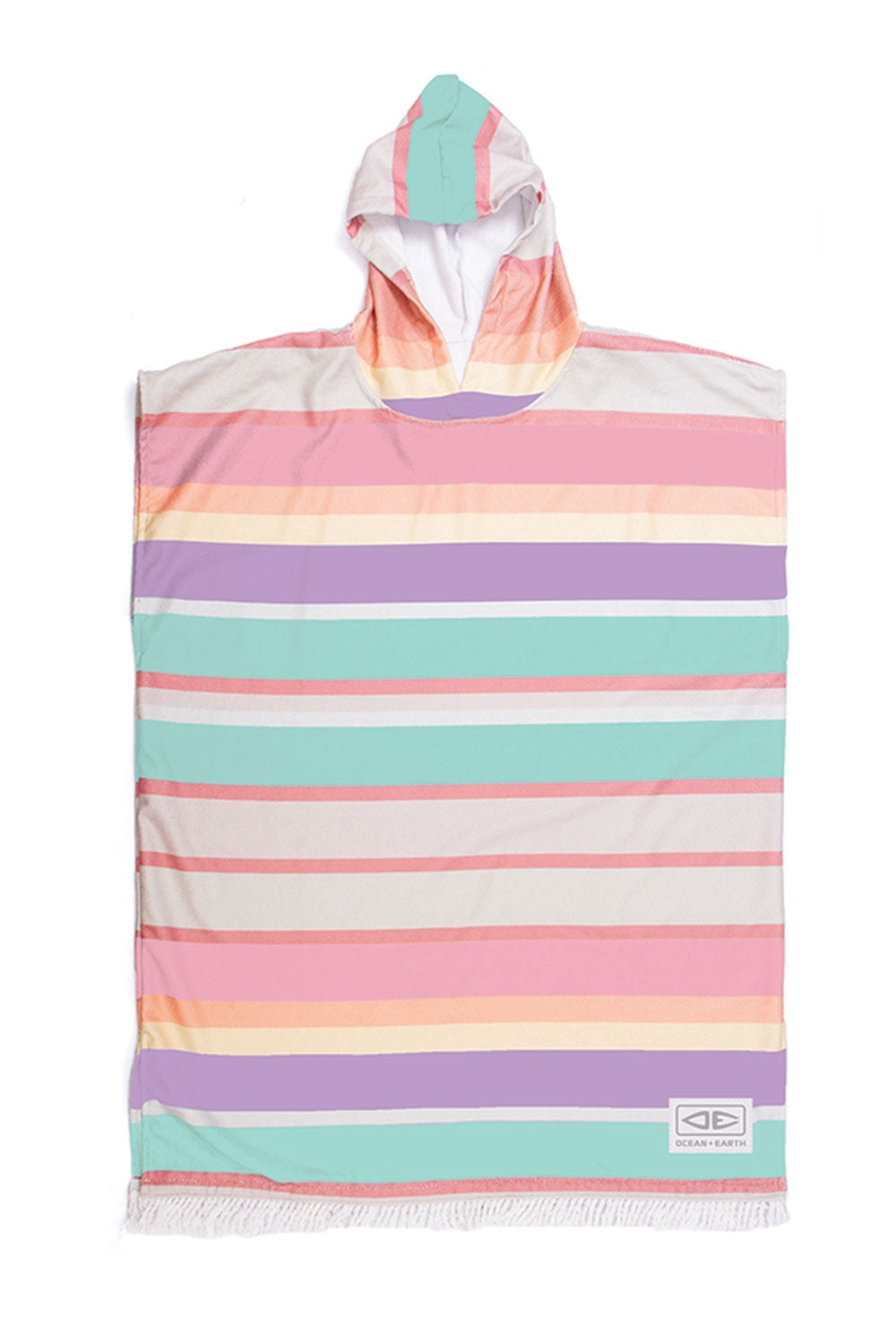 OCEAN & EARTH TODDLER SUNKISSED HOODED PONCHO - MULTI STRIPE