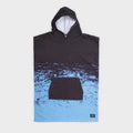 OCEAN AND EARTH YOUTH SOUTHSIDE HOODED PONCHO - BLACK/BLUE