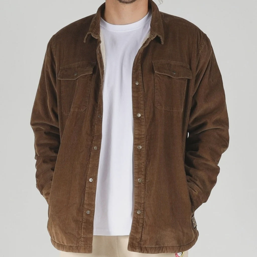 T C THE RANCH CORD JACKET BROWN