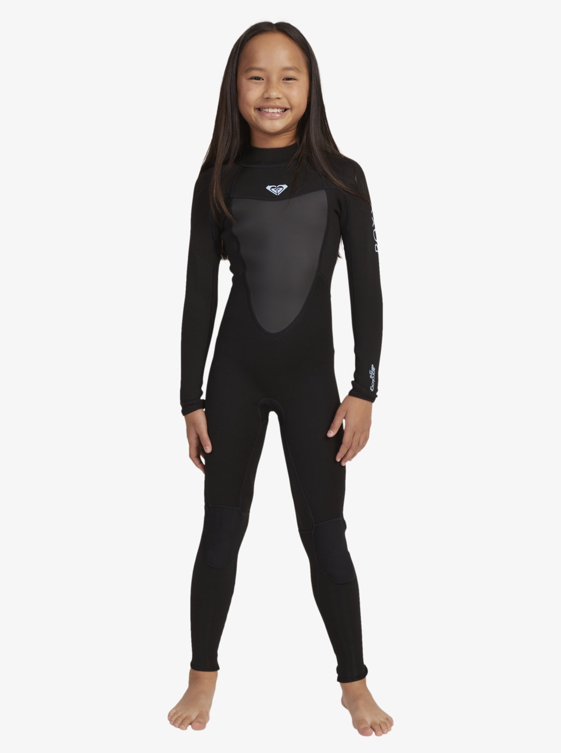 ROXY 3/2 PROLOGUE GIRLS BACK ZIP WETSUIT - BLACK