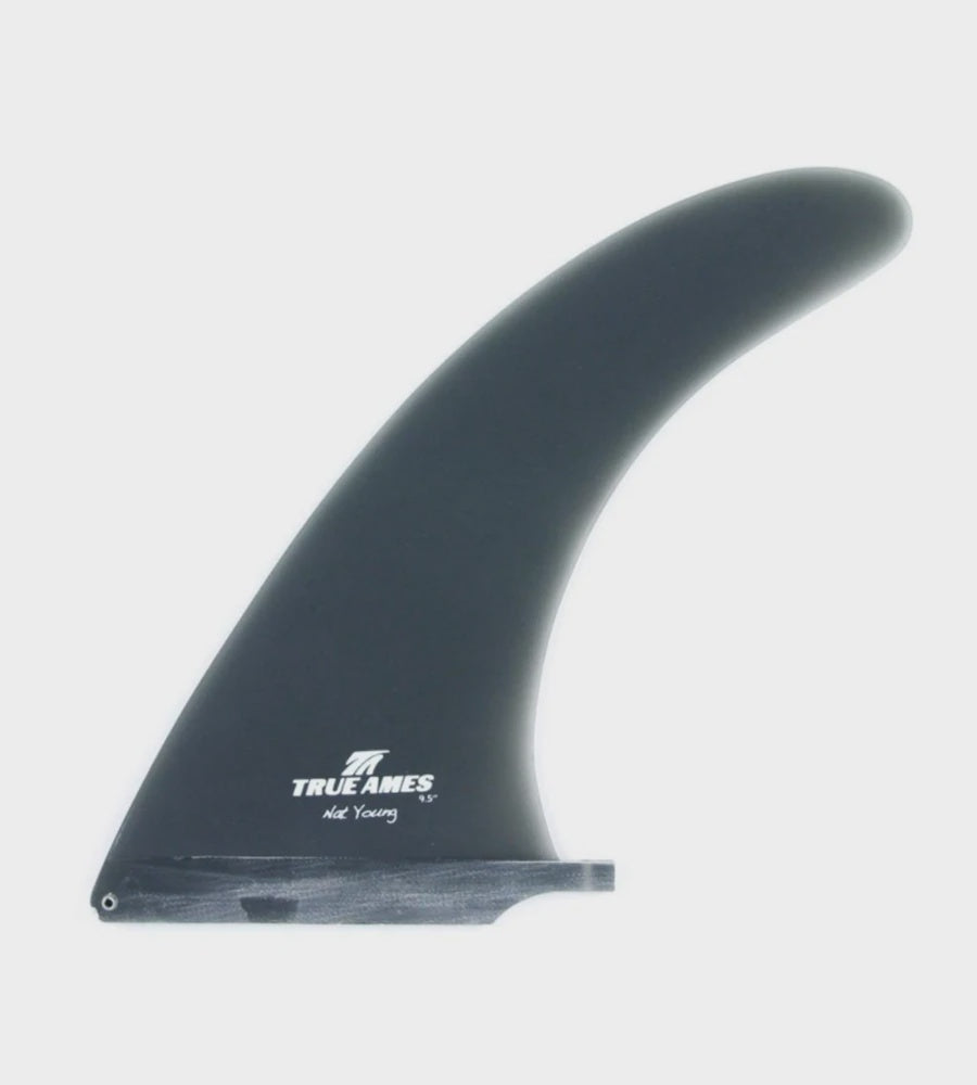 TRUE AMES NAT YOUNG 9.5 LONGBOARD FIN - SMOKE