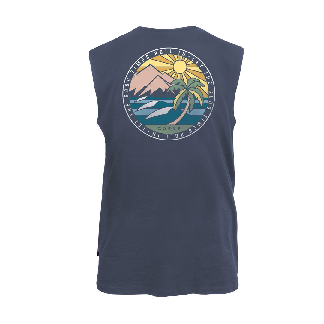 SALE CLEARANCE - CARVE SUN "N" SURF MUSCLE TEE - INDIGO