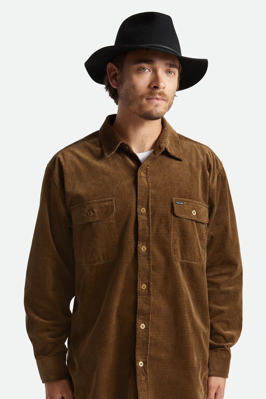 BRIXTON WESLEY FEDORA HAT - BLACK