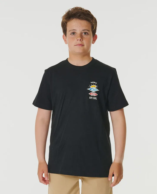 RIPCURL BOYS SEARCH ICON TEE - BLACK