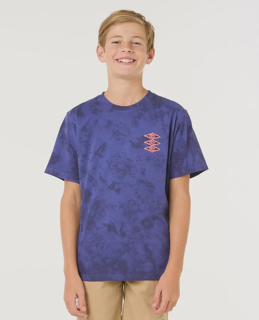 RIPCURL BOYS RAW ENERGY TIE DYE TEE - WILD BERRY
