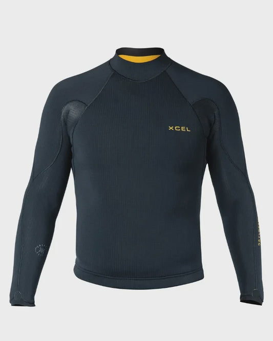 XCEL DRYLOCK 2MM L/S TOP - BLACK