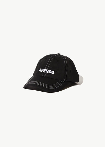 AFENDS RECYCLED 6 PANEL CAP - BLACK