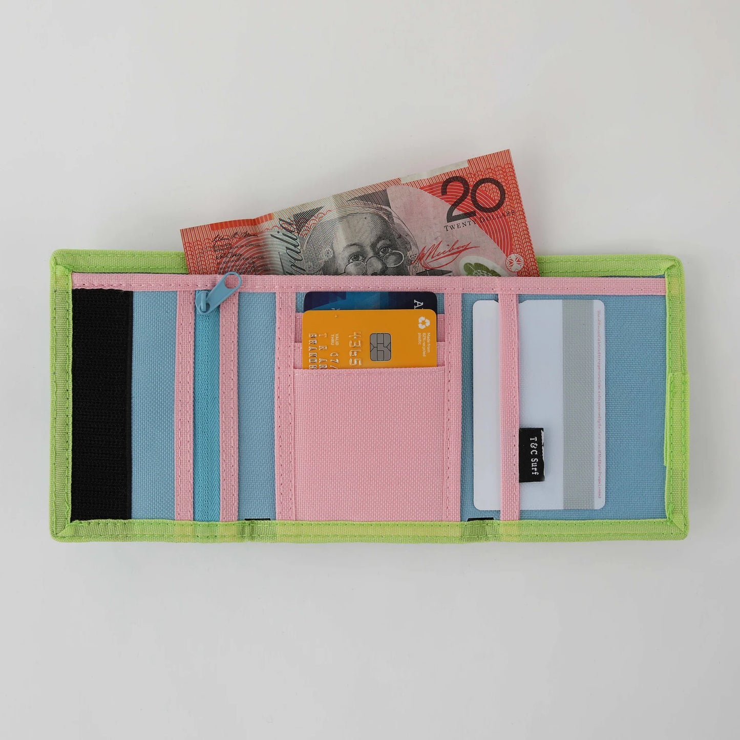 T&C NYLON VELCRO WALLET - PASTEL