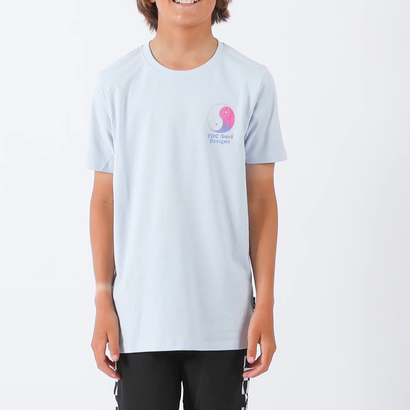 T&C BOYS RETRO TWIN TEE - ICE BLUE