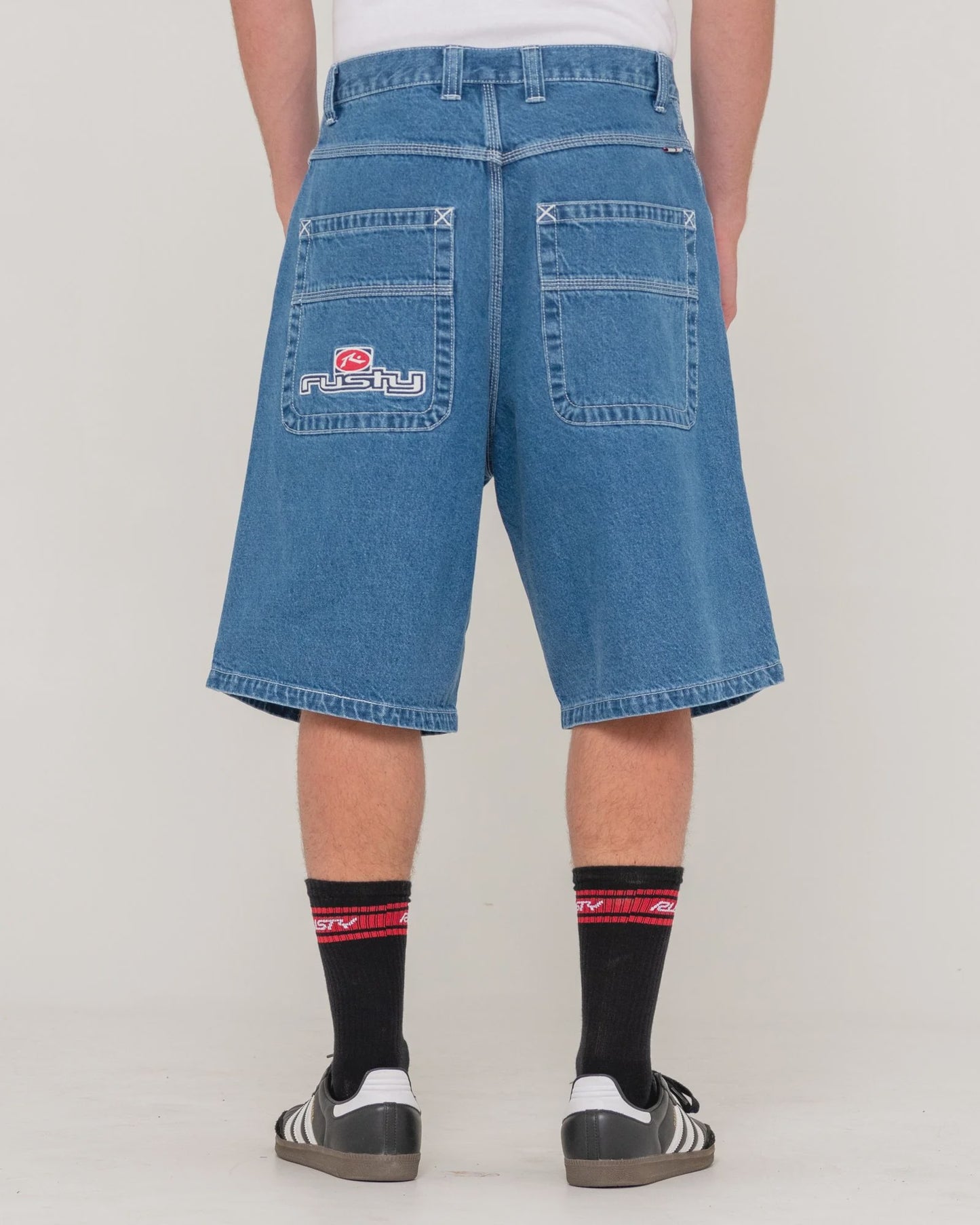 RUSTY BOONTA DRAGGIN 24" BAGGY JORT - MIDDY BLUE