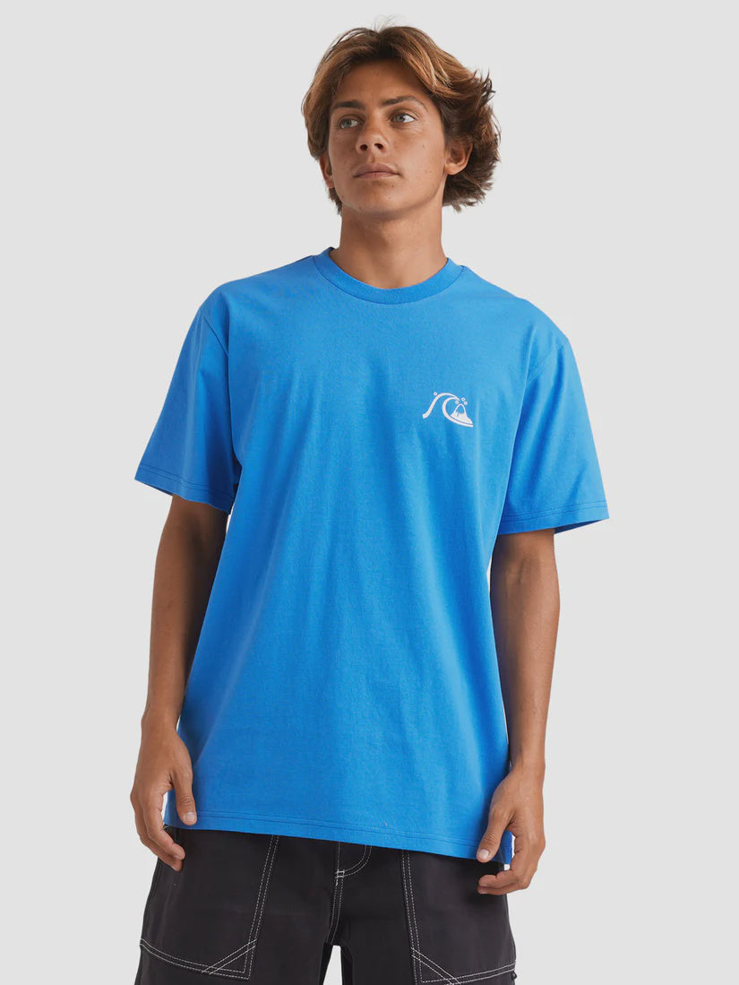 QUIKSILVER BUBBLE LOGO DNA TEE - NEBULAS BLUE
