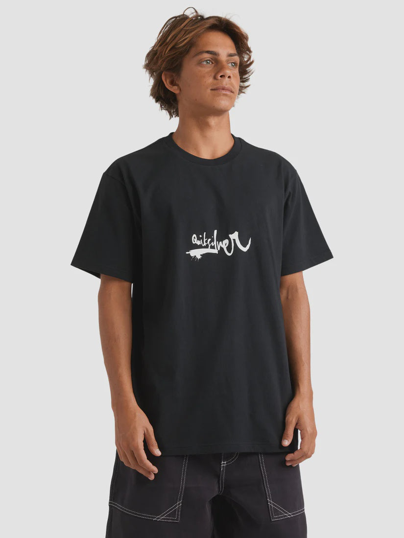 QUIKSILVER IMPAIRED LOGO DNA TEE - BLACK