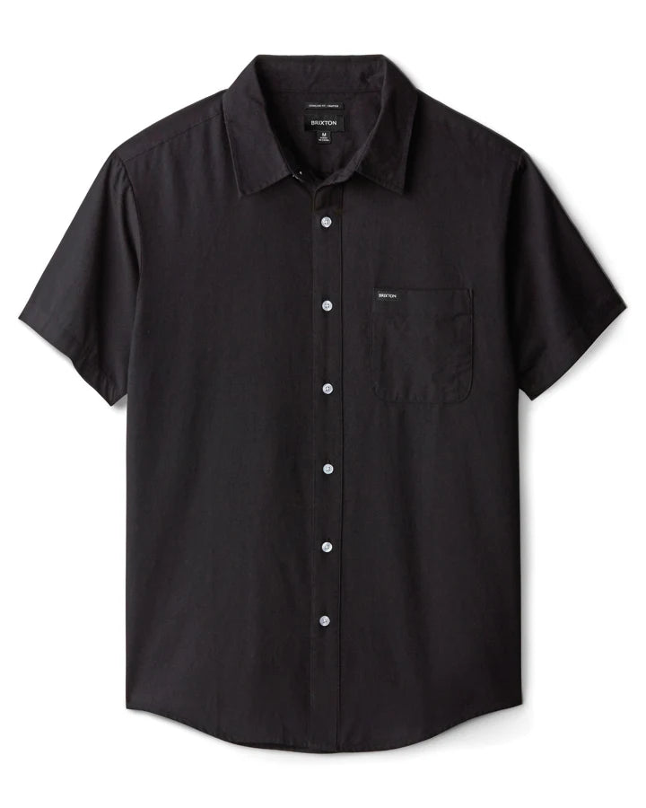 BRIXTON CHARTER OXFORD S/S SHIRT - BLACK