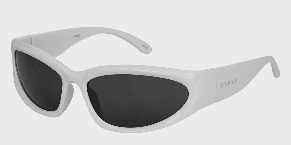 CARVE KUBIX SUNGLASSES - GLOSS WHITE FRAME, GREY LENSE