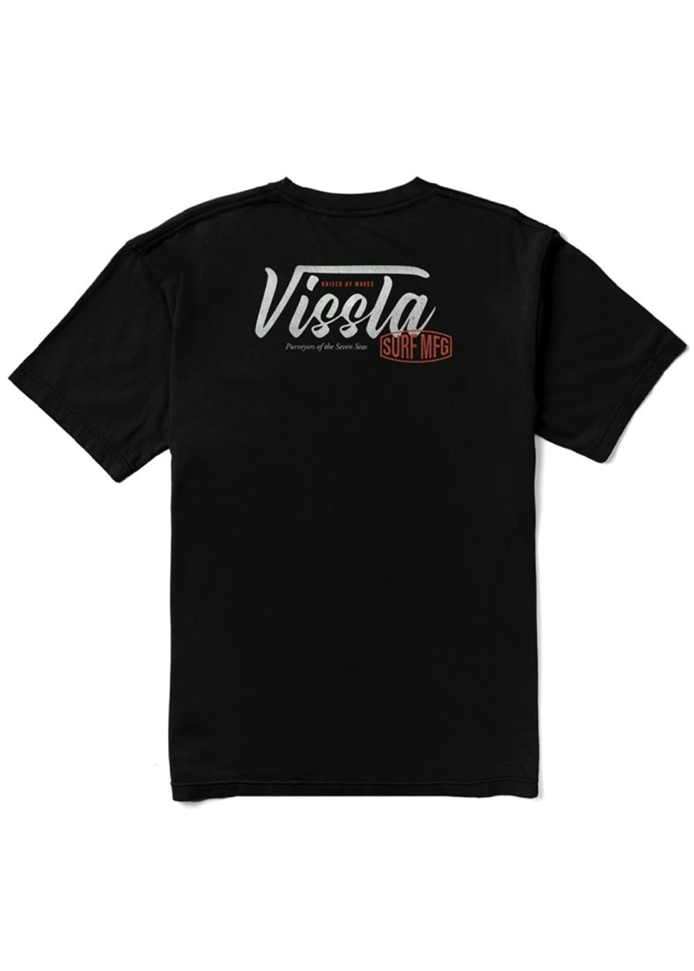 VISSLA STAMPED SHORT SLEEVE PKT TEE - BLACK