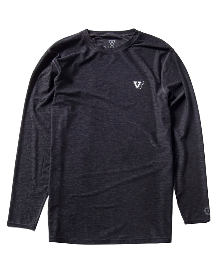 VISSLA YOUTH TWISTED ECO LS SURF TEE - BLACK