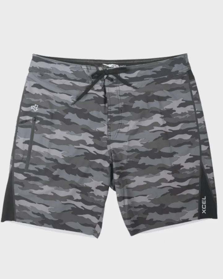 DRYLOCK 18.5" BOARDSHORT - CHARCOAL CAMO/BLACK