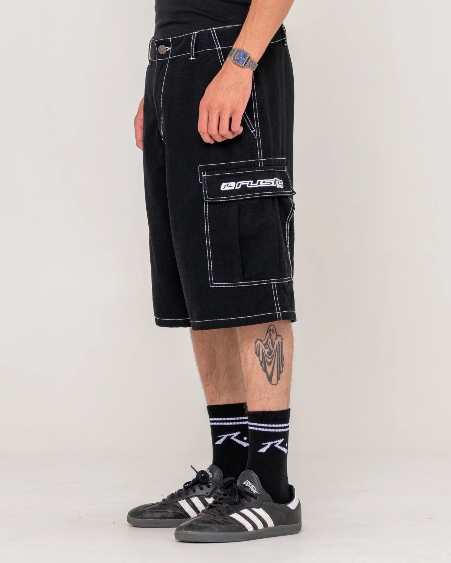 COMMANDO RIPPA CARGO SHORT 23" - BLACK