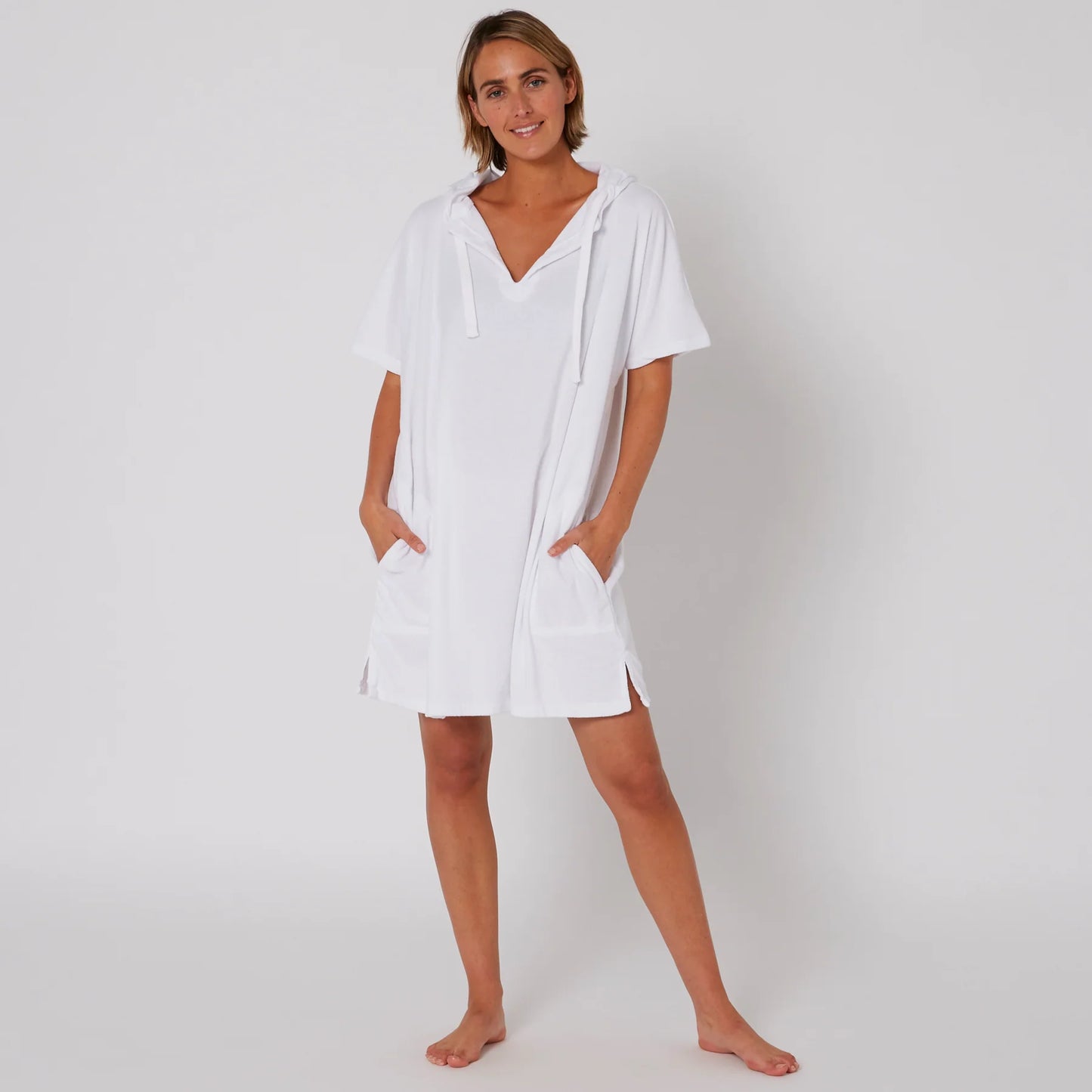 OCEAN & EARTHLADIES V-NECK HOODED PONCHO