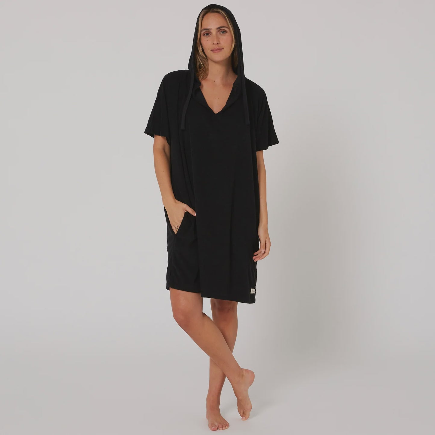 OCEAN & EARTHLADIES V-NECK HOODED PONCHO