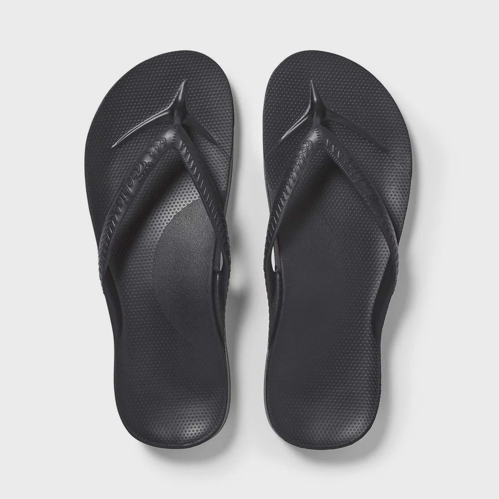 KIDS ARCHIES ARCH SUPPORT THONGS - BLACK