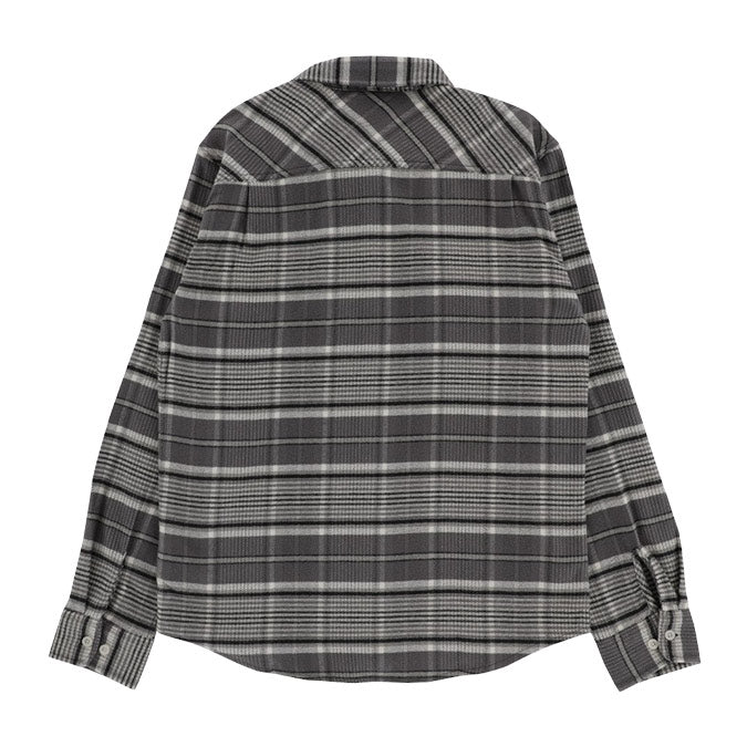 BRIXTON BOWERY STRETCH L/S FLANNEL - CHARCOAL/LIGHT GREY/BLACK